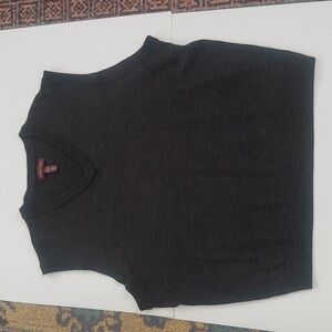 Nordstrom Men's XL 100% Merino Wool Charcoal Gray V-Neck Vest